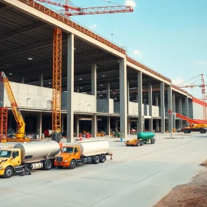 Construction site of GCP Paper's manufacturing facility in Texas