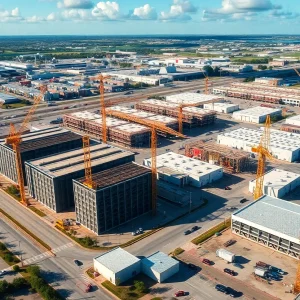 Aerial view of the Tampa logistics development site.