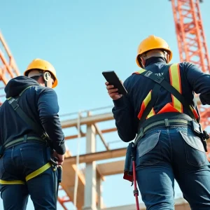 AI technology enhancing safety on a construction site