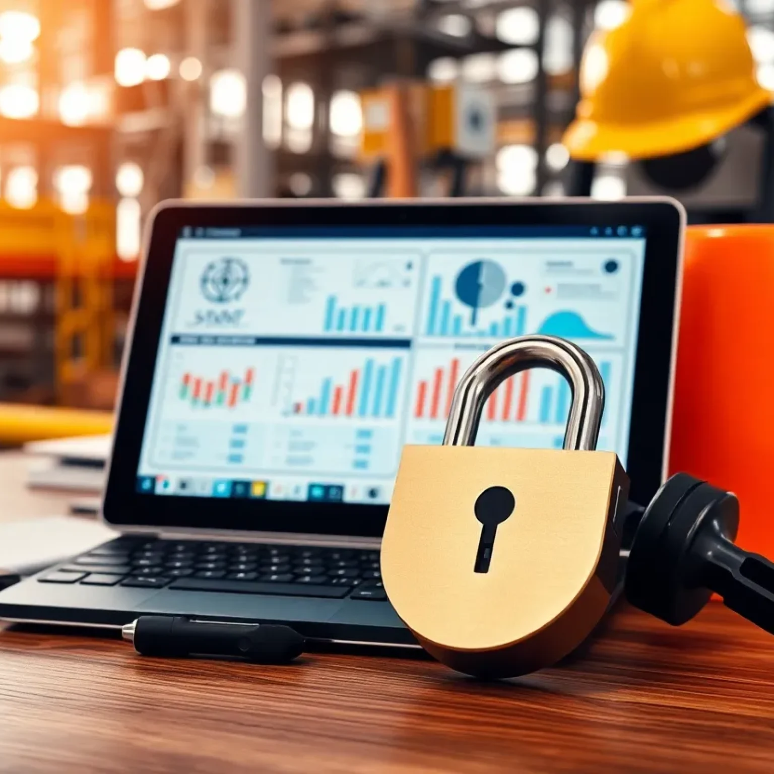 Image depicting project management tools in a construction setting.