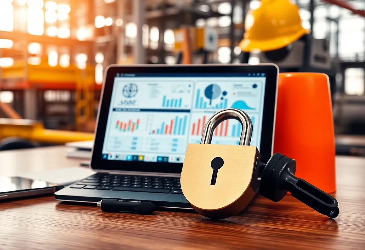 Image depicting project management tools in a construction setting.
