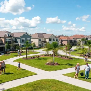 A picturesque master-planned community in Florida with modern homes and outdoor amenities.
