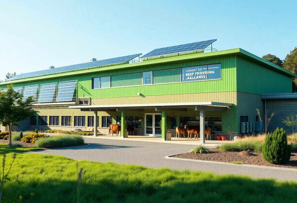 Exterior view of the LEED-certified beef harvest facility in Missouri