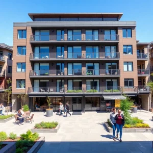 Rendering of the mixed-use development 57 Main in Marlborough