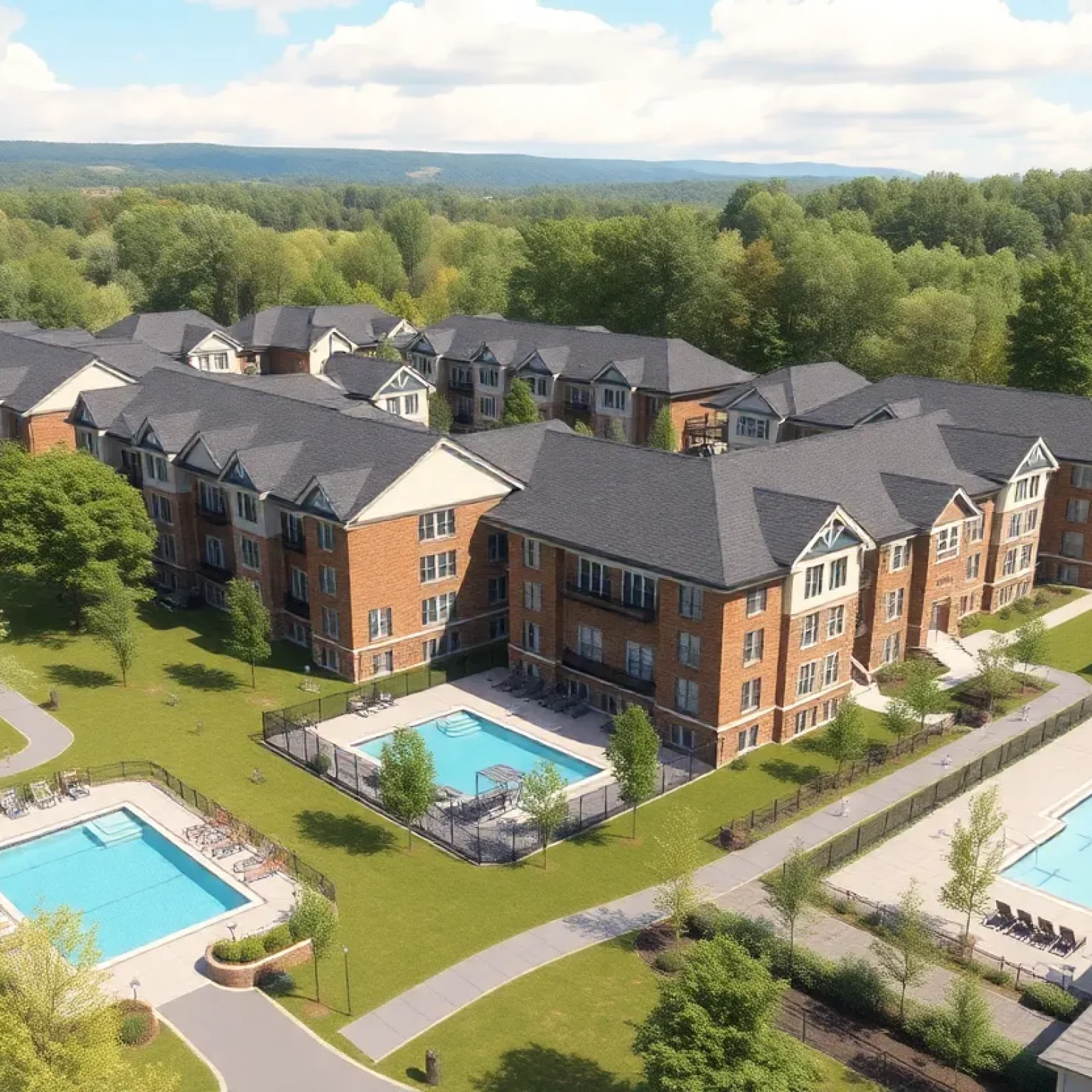 Rendering of a future build-to-rent housing community in Tuxedo, NY