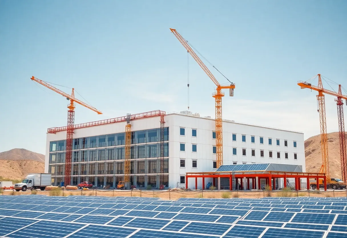 Construction site of a battery manufacturing facility in Arizona