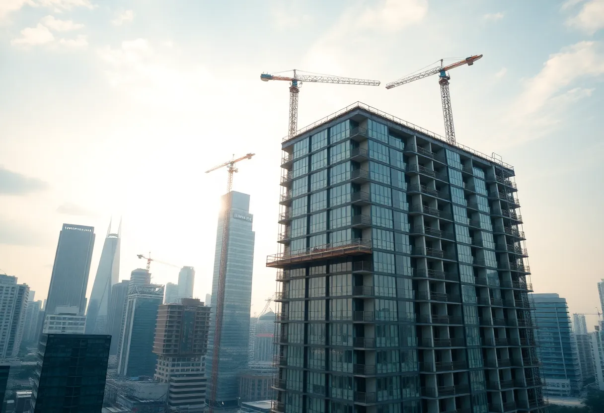 Construction site of the Atlanta high-rise office complex