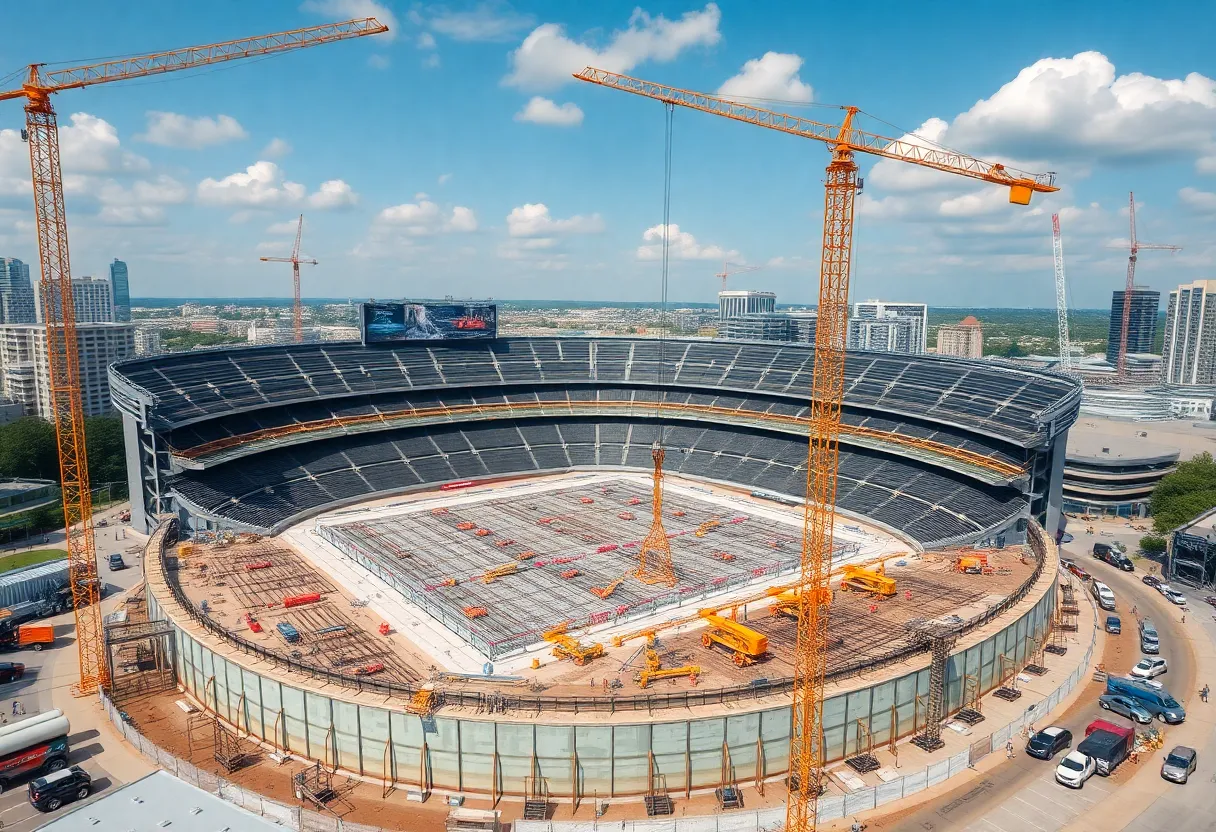 Construction of stadium expansion in Atlanta, Georgia