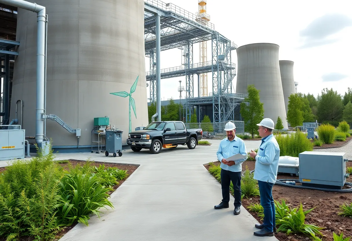 Bechtel's new nuclear reactor construction site with engineers.