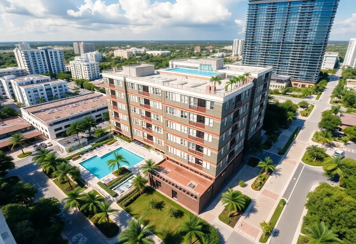 Rendering of Boca Raton multifamily complex with modern amenities