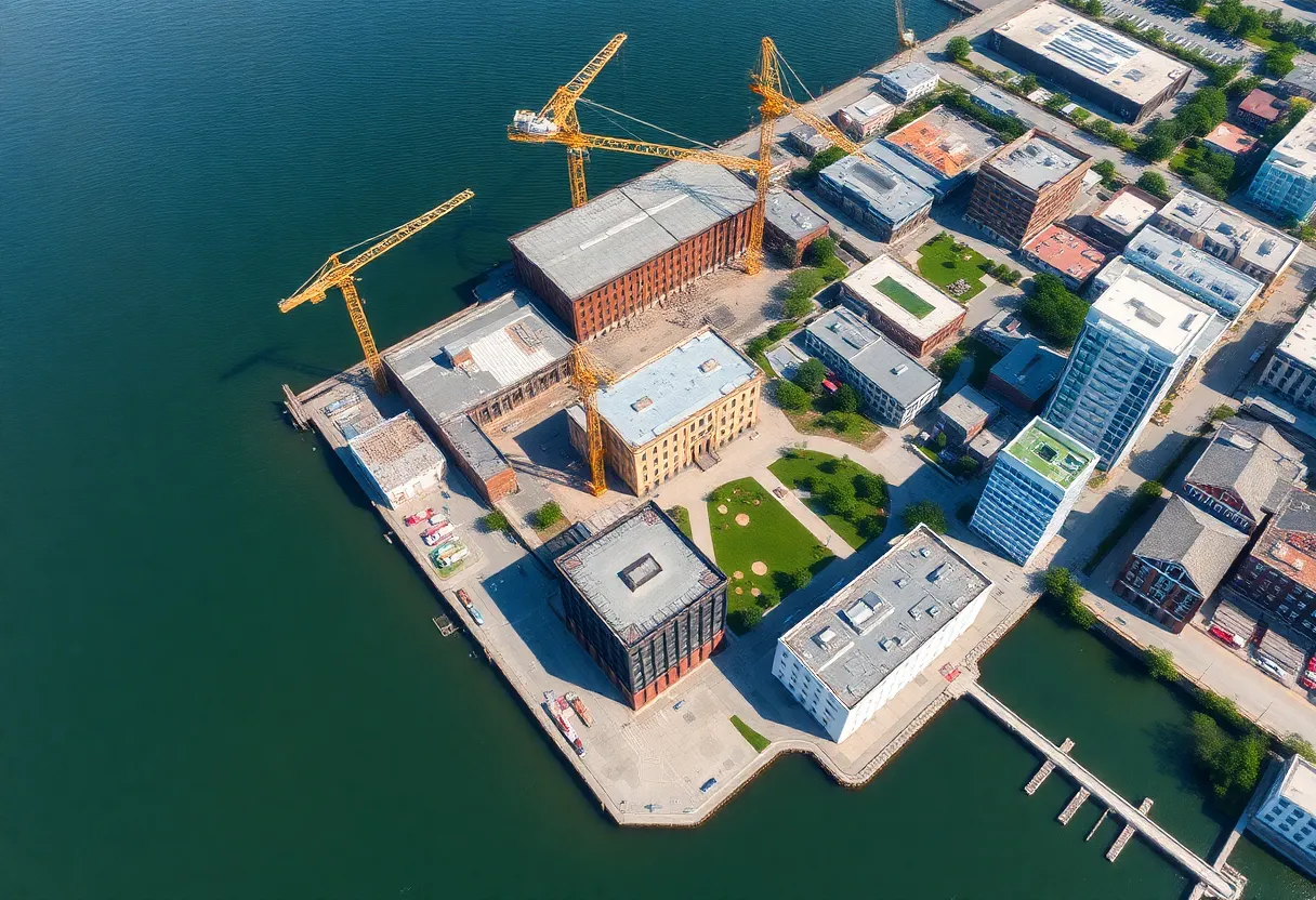 Ongoing demolition for waterfront development in Charleston, SC
