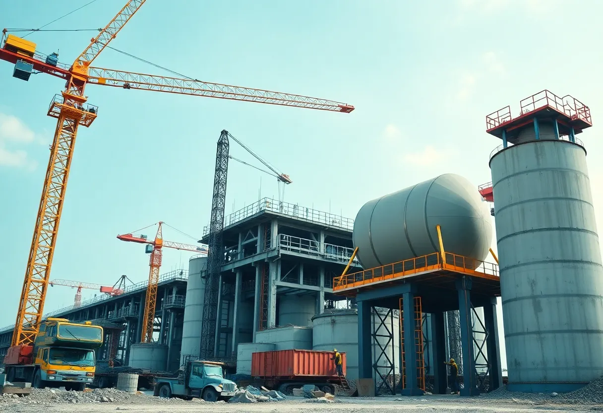 Construction site showcasing concrete production following Commercial Metals Co. acquisition.