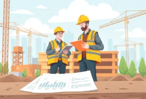 Construction site with financial management tools