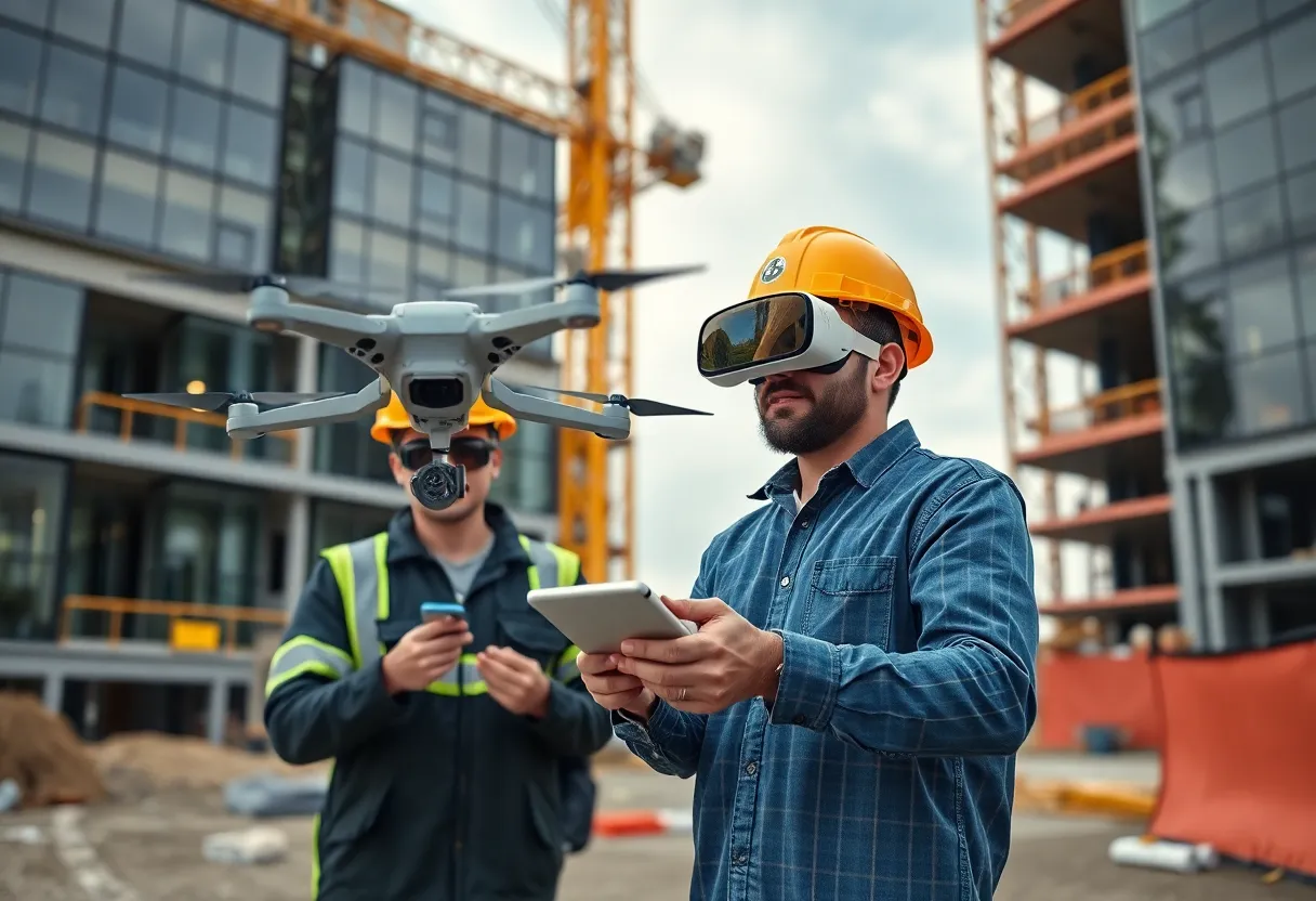 Advanced construction technologies including drones and virtual reality