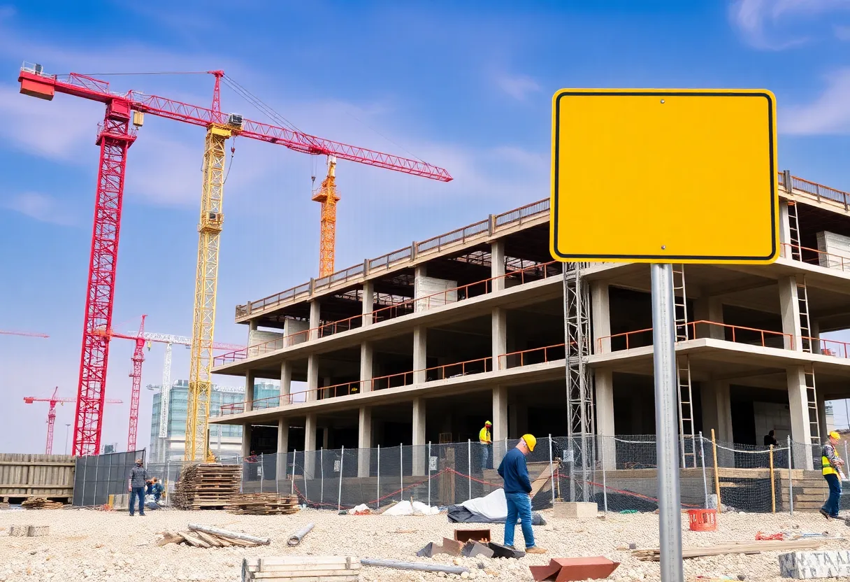 Construction site showing halted projects due to financial issues