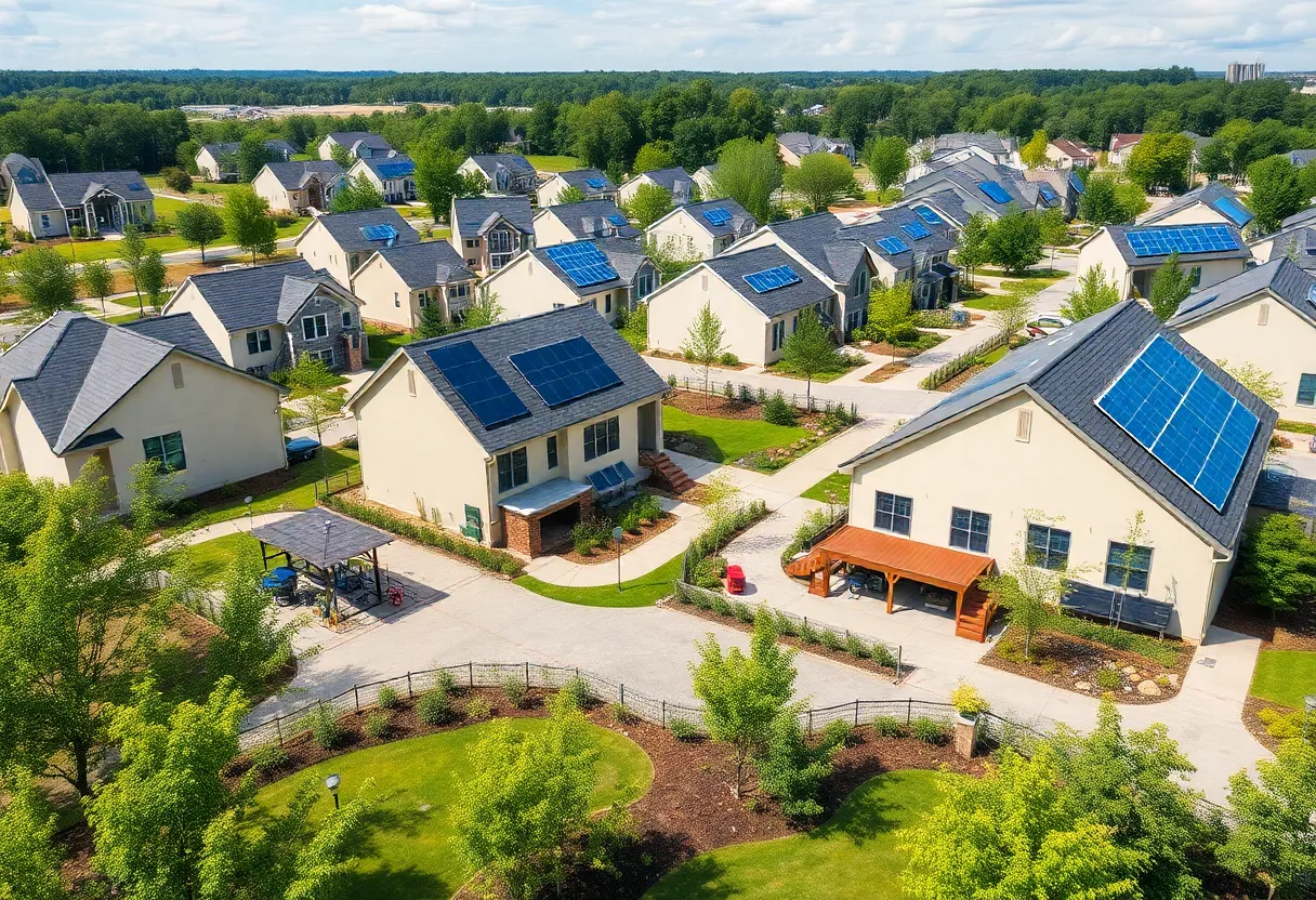 Rendering of eco-friendly homes in the Del Webb Southern community.