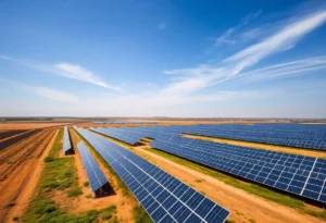 Solar panels being installed at Duke Energy solar farm in Raleigh, North Carolina.