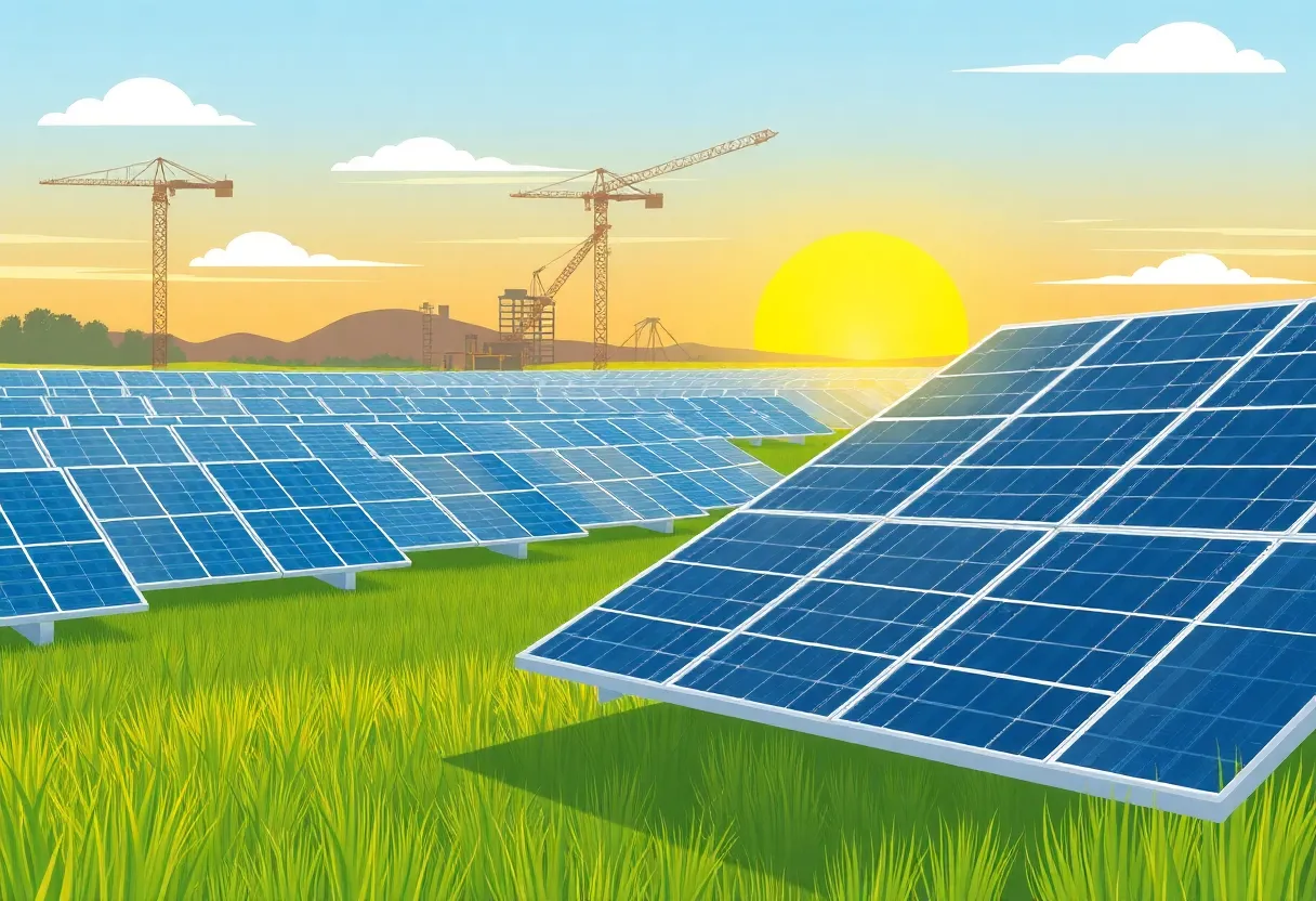 Construction site for First Solar project in Kenosha, Wisconsin