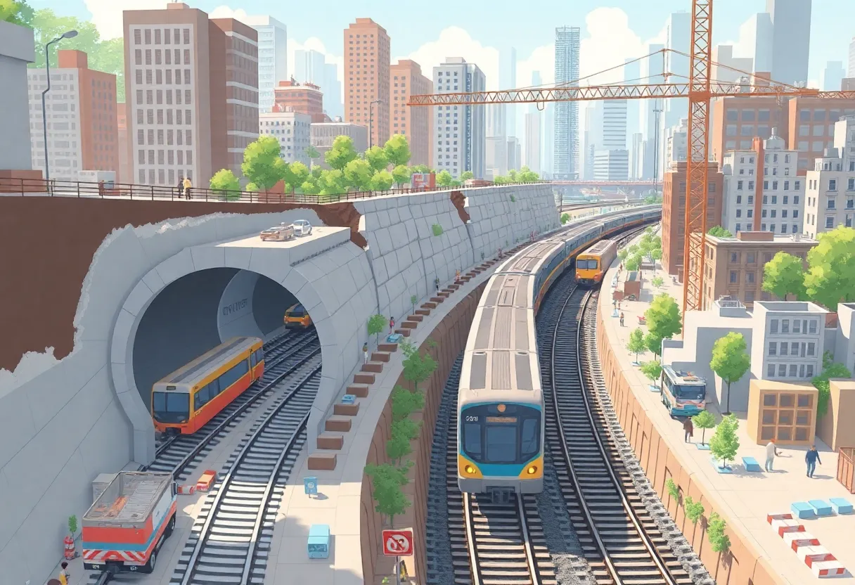 Construction site of the Gateway Tunnel project illustrating urban infrastructure