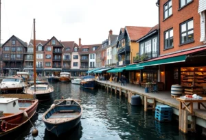 Visual representation of the Harbor Redevelopment project in Charleston, showcasing new boutiques and restaurants.