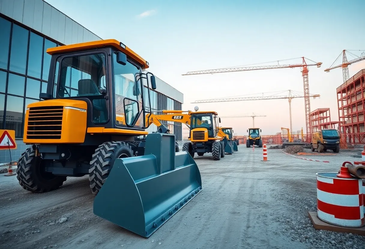 Advanced construction machinery at work on a construction site