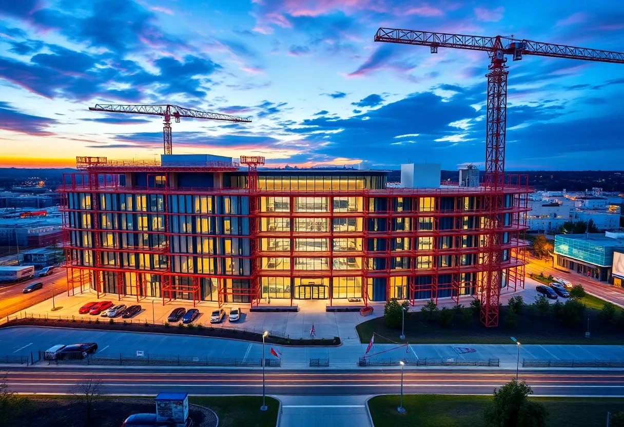 Under construction biotech research facility in Huntsville, Alabama
