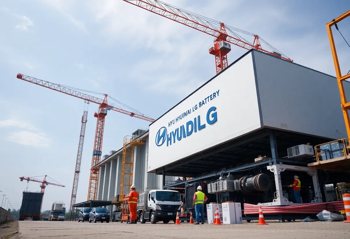 Construction of the Hyundai-LG battery plant for electric vehicles