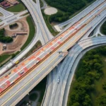 Construction of highway expansion in Jacksonville, Florida