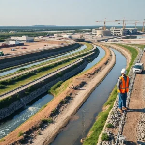 Construction of stormwater management system in Jacksonville, Florida