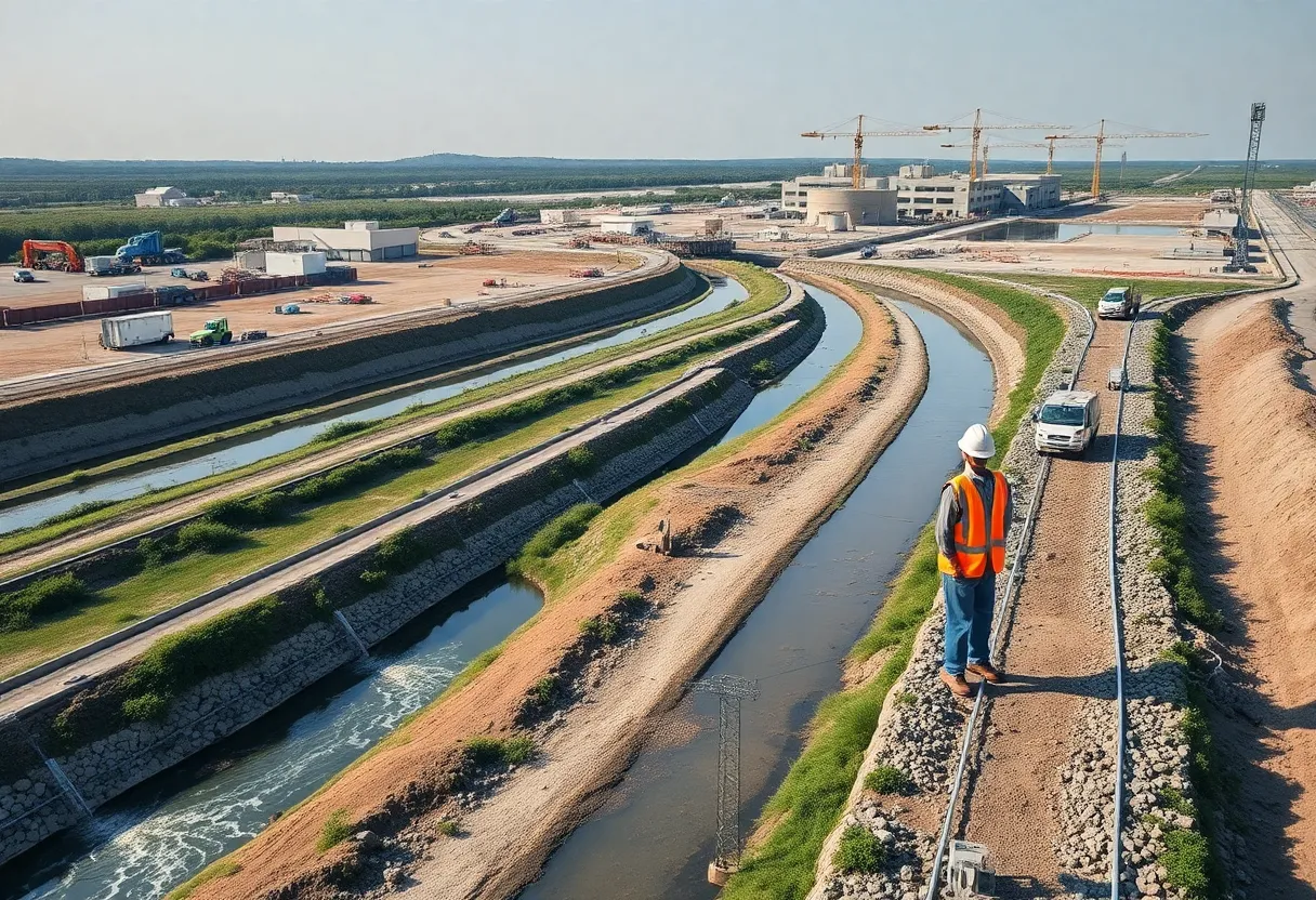 Construction of stormwater management system in Jacksonville, Florida