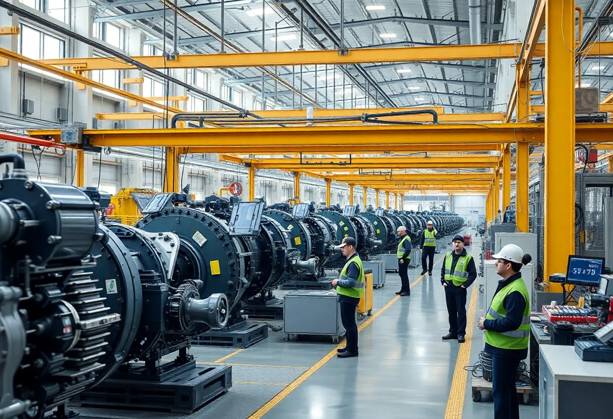 JCB factory showcasing AI-driven assembly lines and eco-friendly practices in San Antonio.