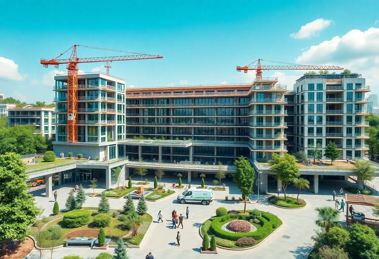 Construction of a modern university campus in Knoxville, TN