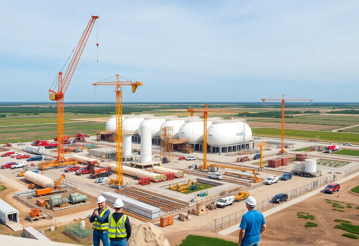 Construction site of LNG export terminal in Louisiana