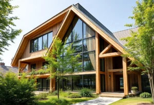 A stunning mass-timber construction showcasing sustainable architecture.