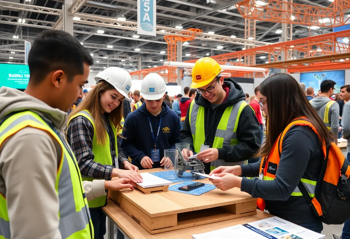 Students engaging in hands-on training at the Metro Construction Expo