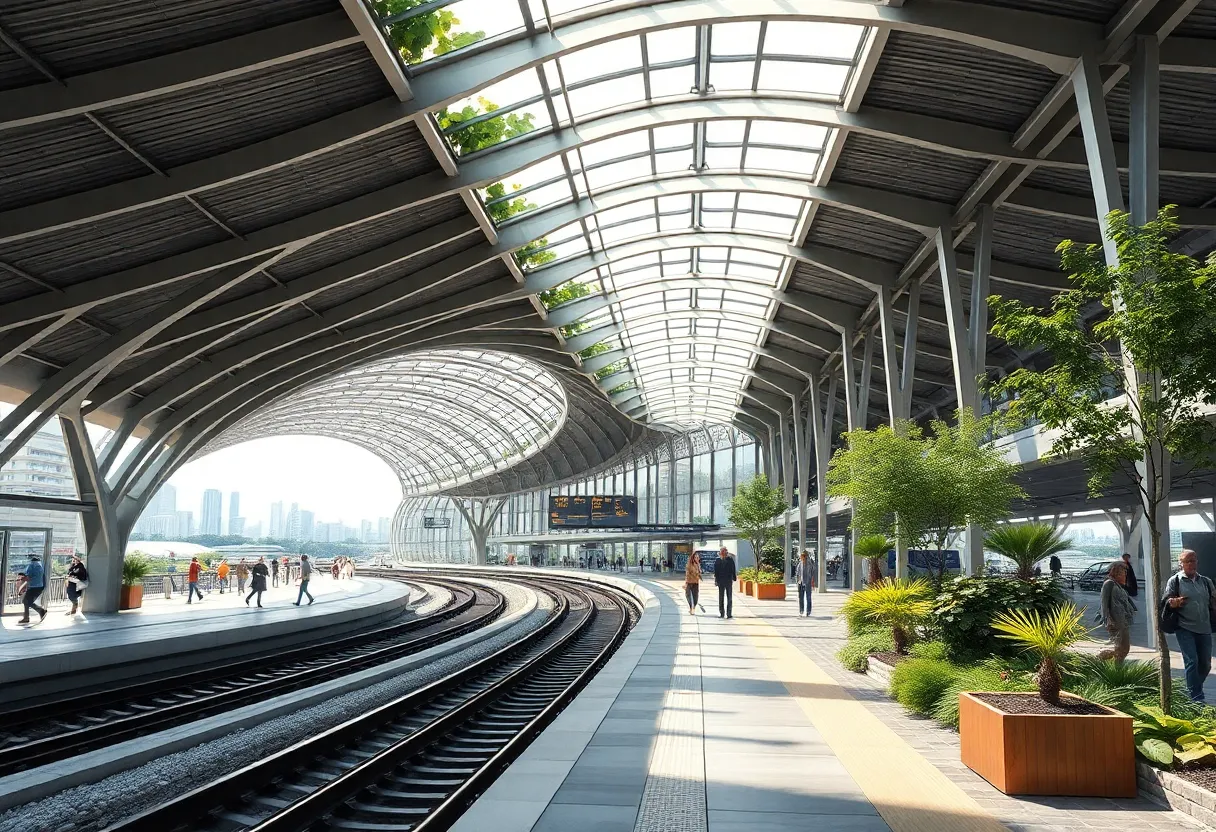 Conceptual design of Miami metro rail expansion with new stations