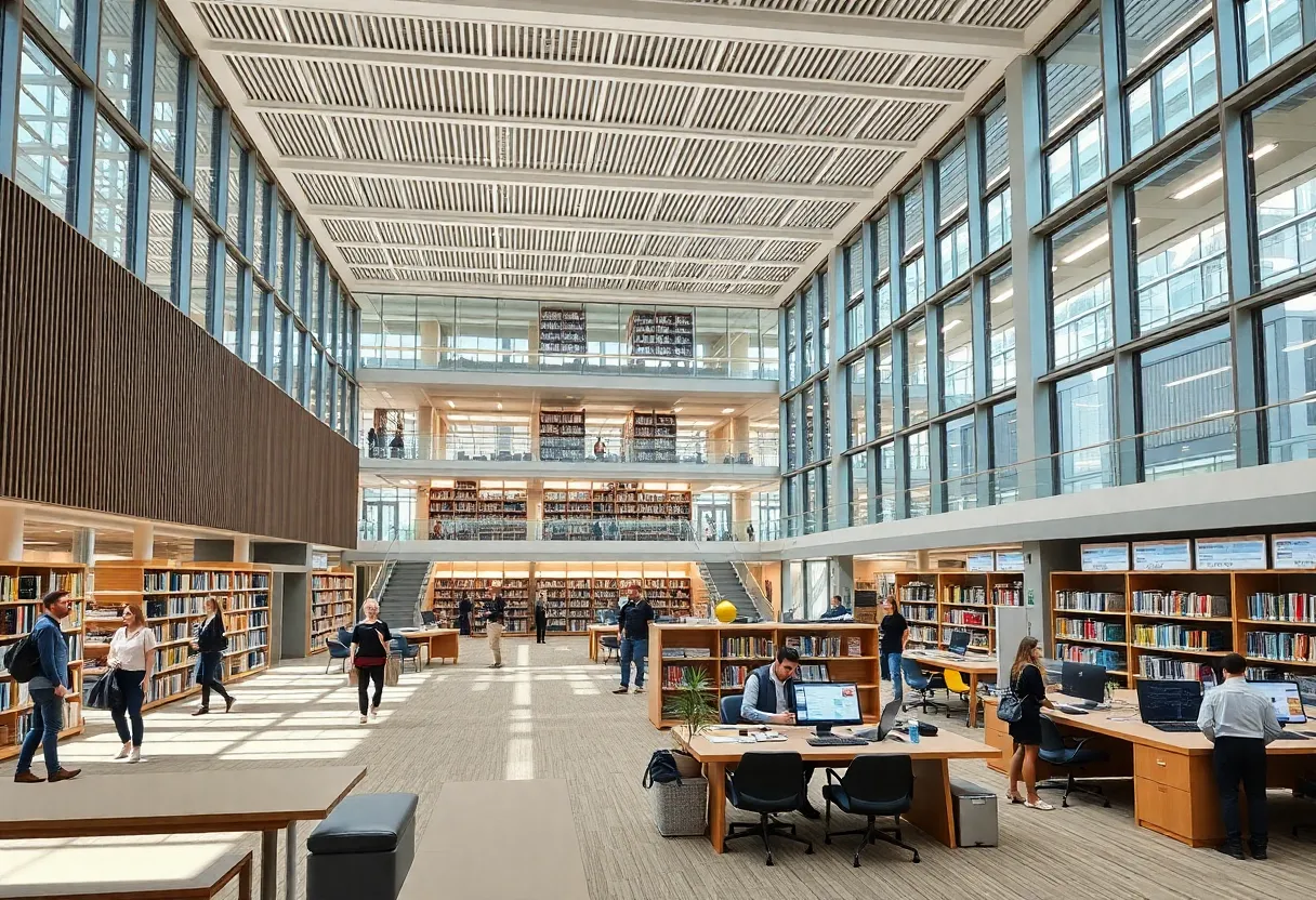 Rendering of the new public library in the Southside district of Miami