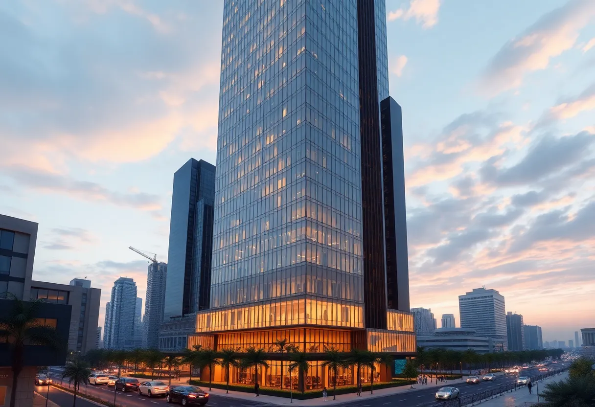Rendering of Miami's new 50-story skyscraper with advanced technology