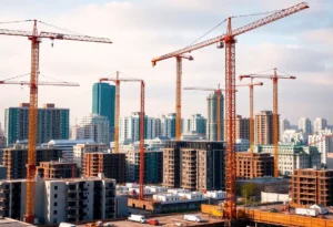 Construction site illustrating slow growth in North America