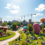 Construction of new attractions at Orlando theme park