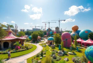 Construction of new attractions at Orlando theme park