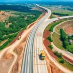 Construction site of highway expansion in Palm Beach County