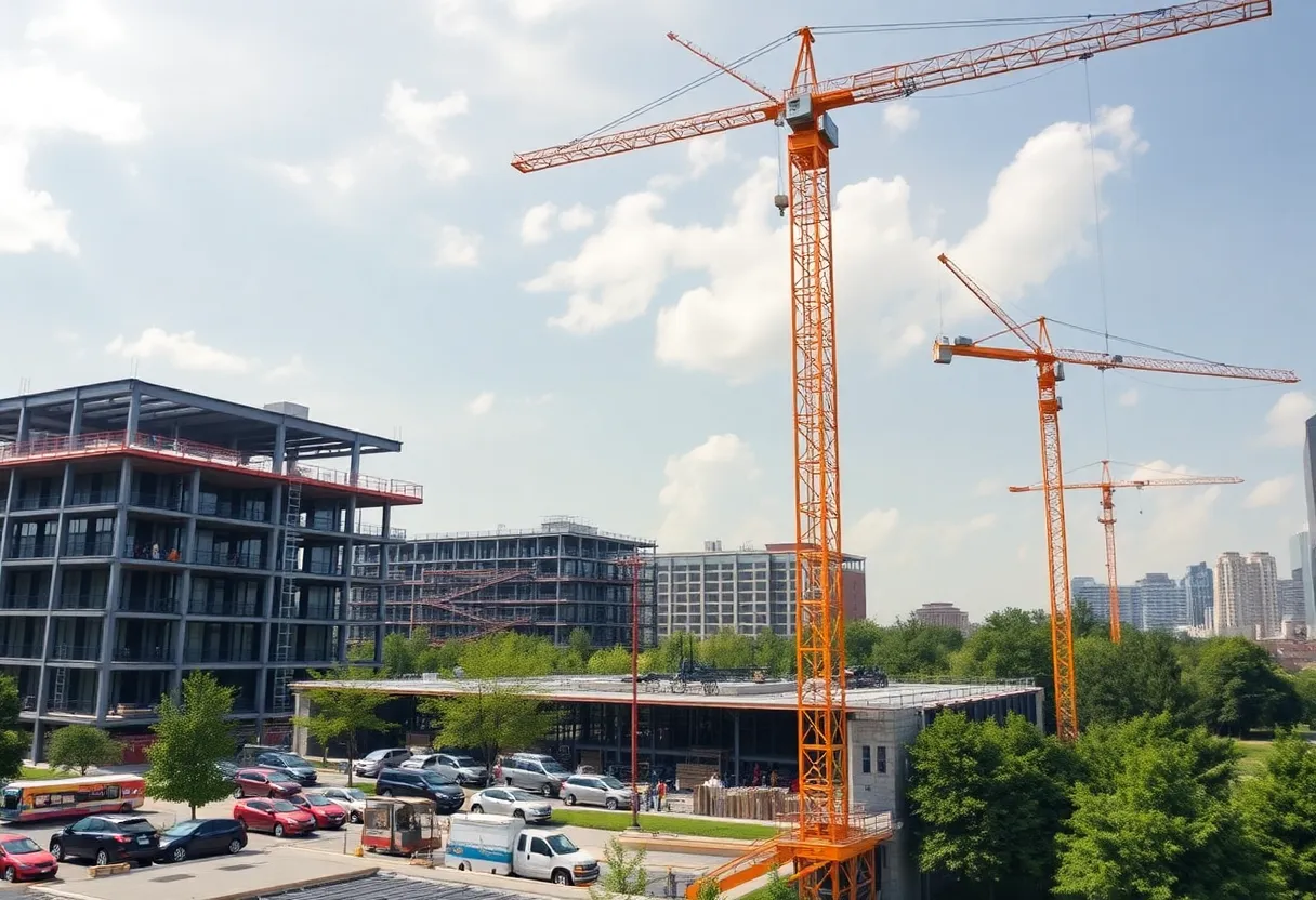 Construction site of the Peachtree Center redevelopment in Atlanta