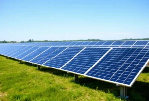 Solar panels in Raleigh's solar farm