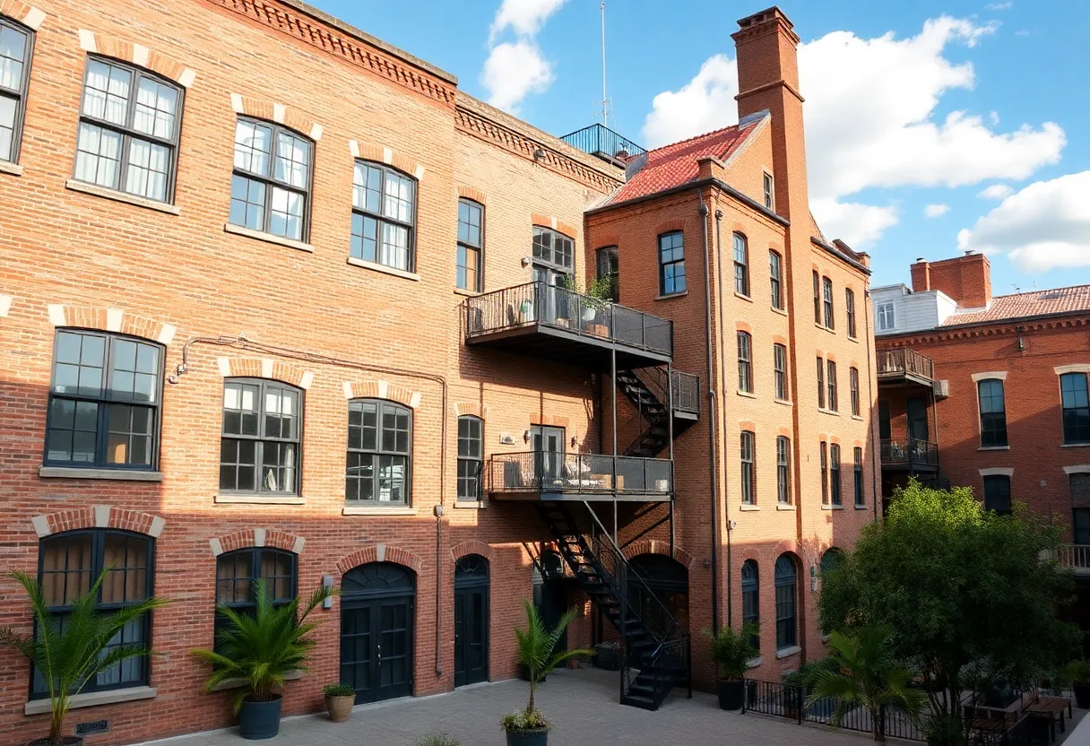 Luxury lofts in renovated historic warehouses in Savannah, Georgia.