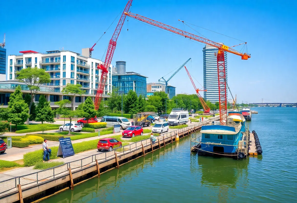 Construction of the Seattle waterfront redevelopment project.
