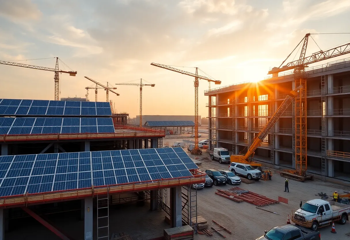 Construction site in the southeastern US with active projects.