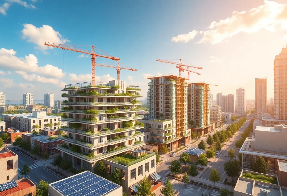 Construction site of Southstone Yards in Orlando with eco-friendly features