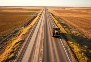 Construction of rural highways in Texas Panhandle