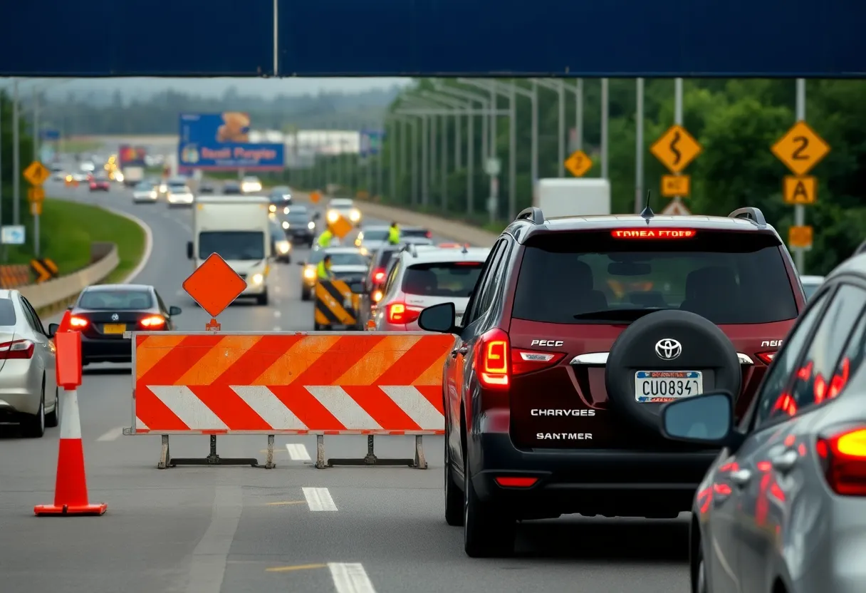 Heavy traffic on U.S. 69 caused by lane closure